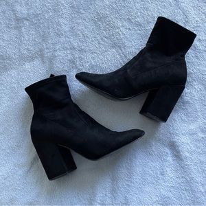Steve Madden Suede Black Ankle Booties